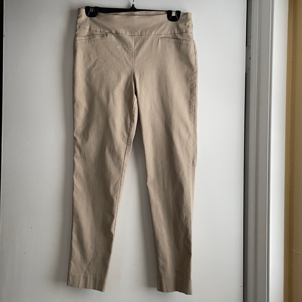 Van Heusen beige stretch pull up pants, size 10